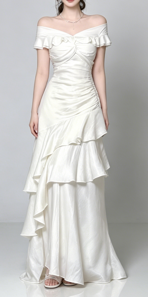 24_cbb9da89-aa39-455c-8f7e-8b0d9a7288bb OFF SHOULDER TWIST RUCHED TIERED RUFFLE SATIN MAXI DRESS