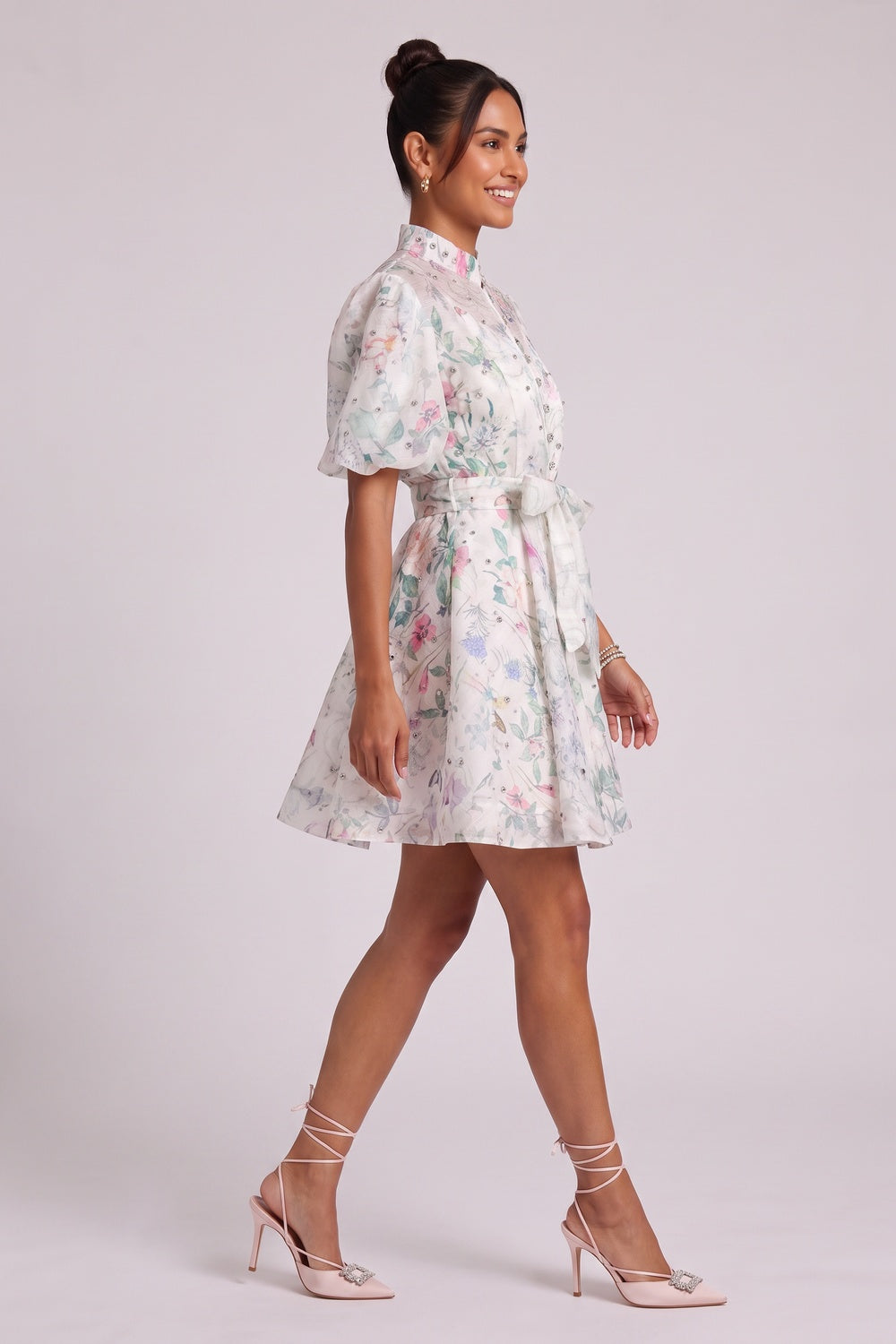 25c63c69eb21dd29 FLORAL BELTED MINI DRESS FOR WEDDING GUEST