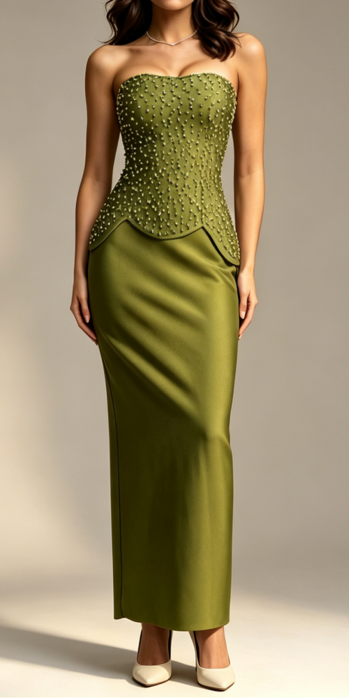 26_dbbebadb-76f3-4b08-8b88-2c9eebd3e6e9 OLIVE GREEN STRAPLESS BEADED MERMAID FORMAL GOWN