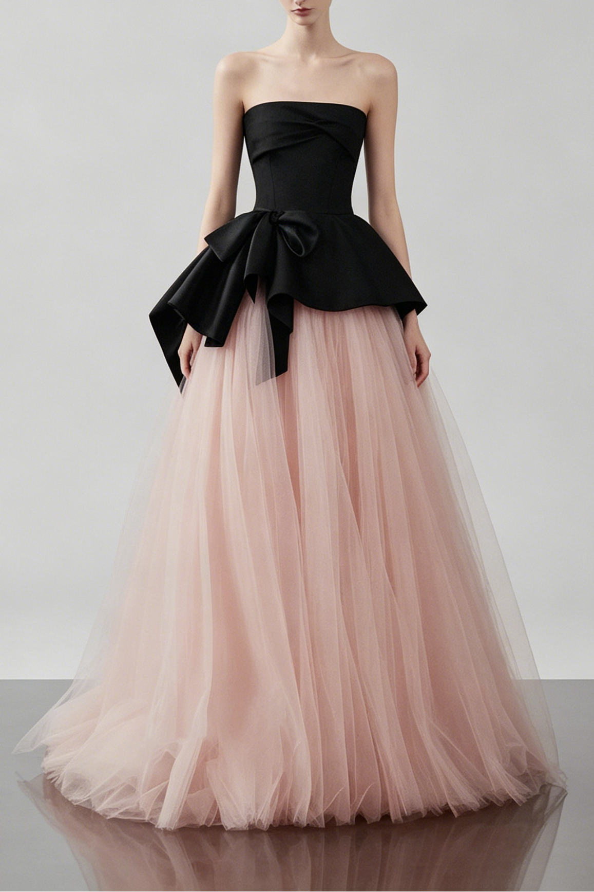 28_9ce455ed-305d-4545-8ff4-7a861572b6f6 STRAPLESS SATIN BOW BALL GOWN PINK TULLE PROM DRESS