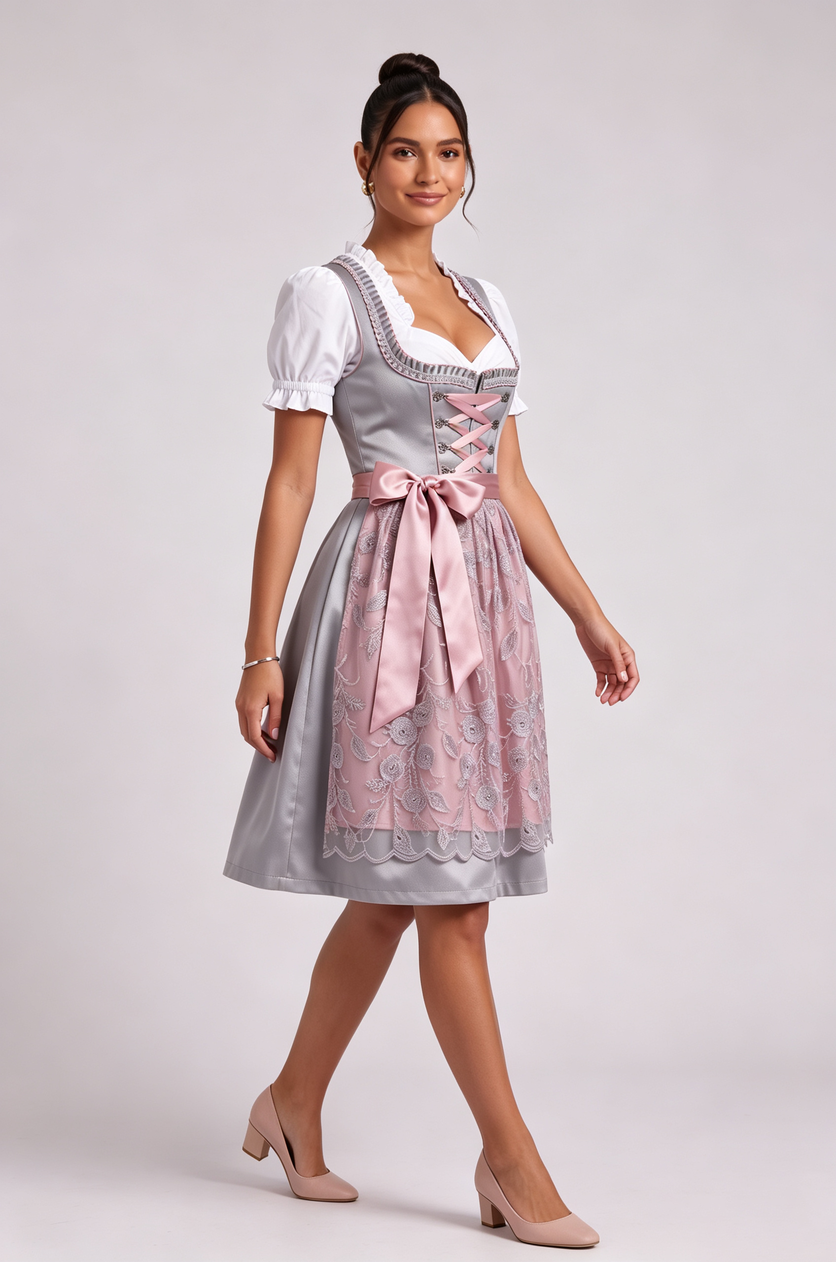 2_4b39ca5e-4152-413c-b298-050b4d38d25c SILVER-GREY SATIN DIRNDL SET | FIT & FLARE WEDDING OUTFIT