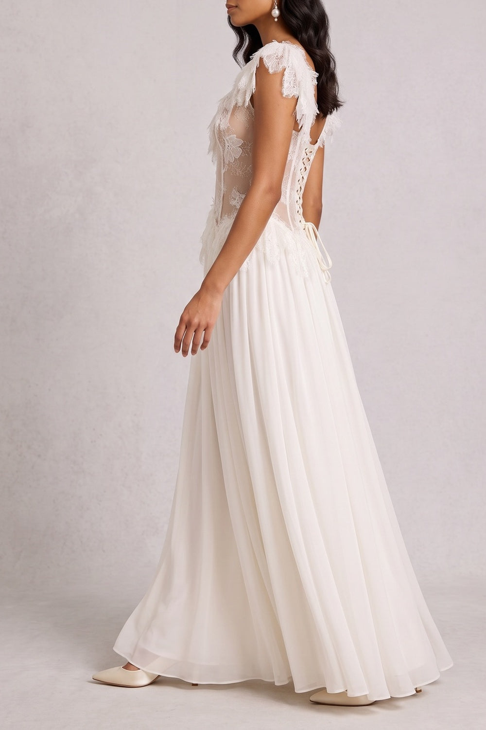 2b6f595c1c419713 OFF SHOULDER LACE CORSET MAXI DRESS - WEDDING GUEST