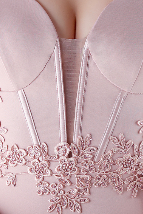 2e62642bdcb8842c491a9280f06339a2 PINK LACE CORSET GOWN, BODICE WAIST, EVENING DRESS