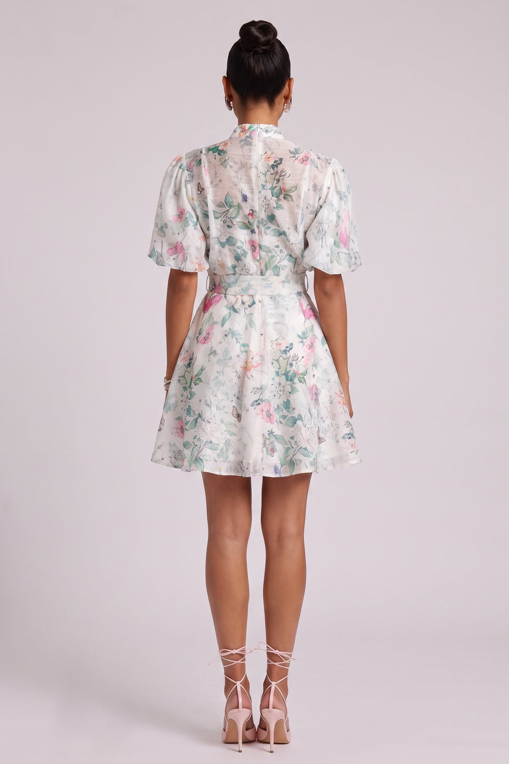 3209ee63abfd1ee4 FLORAL BELTED MINI DRESS FOR WEDDING GUEST