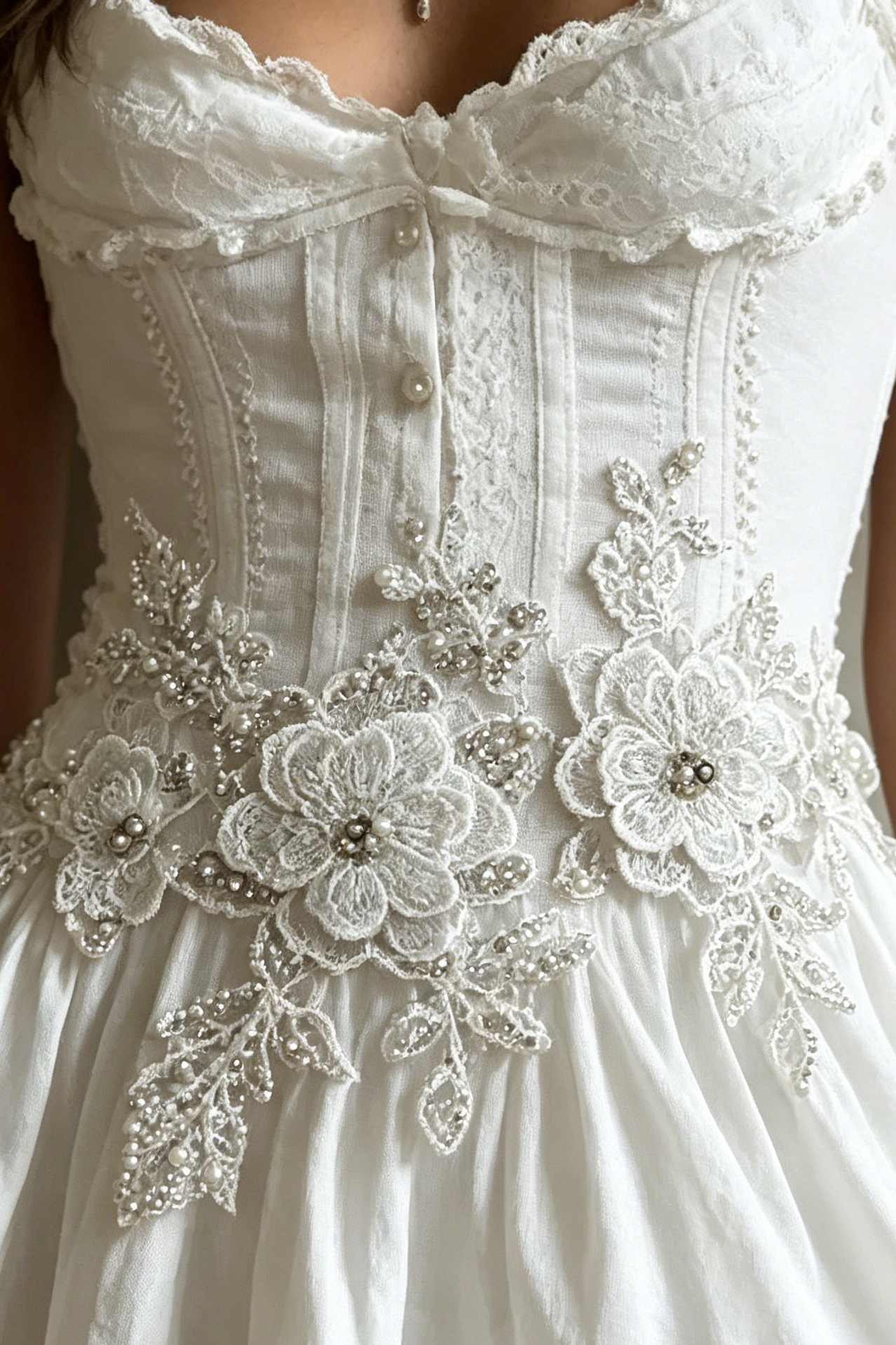 3_0cfa94b4-d6ce-43a4-babe-f045e74ce86f CORSET LACE TRIM TIERED MIDI DRESS