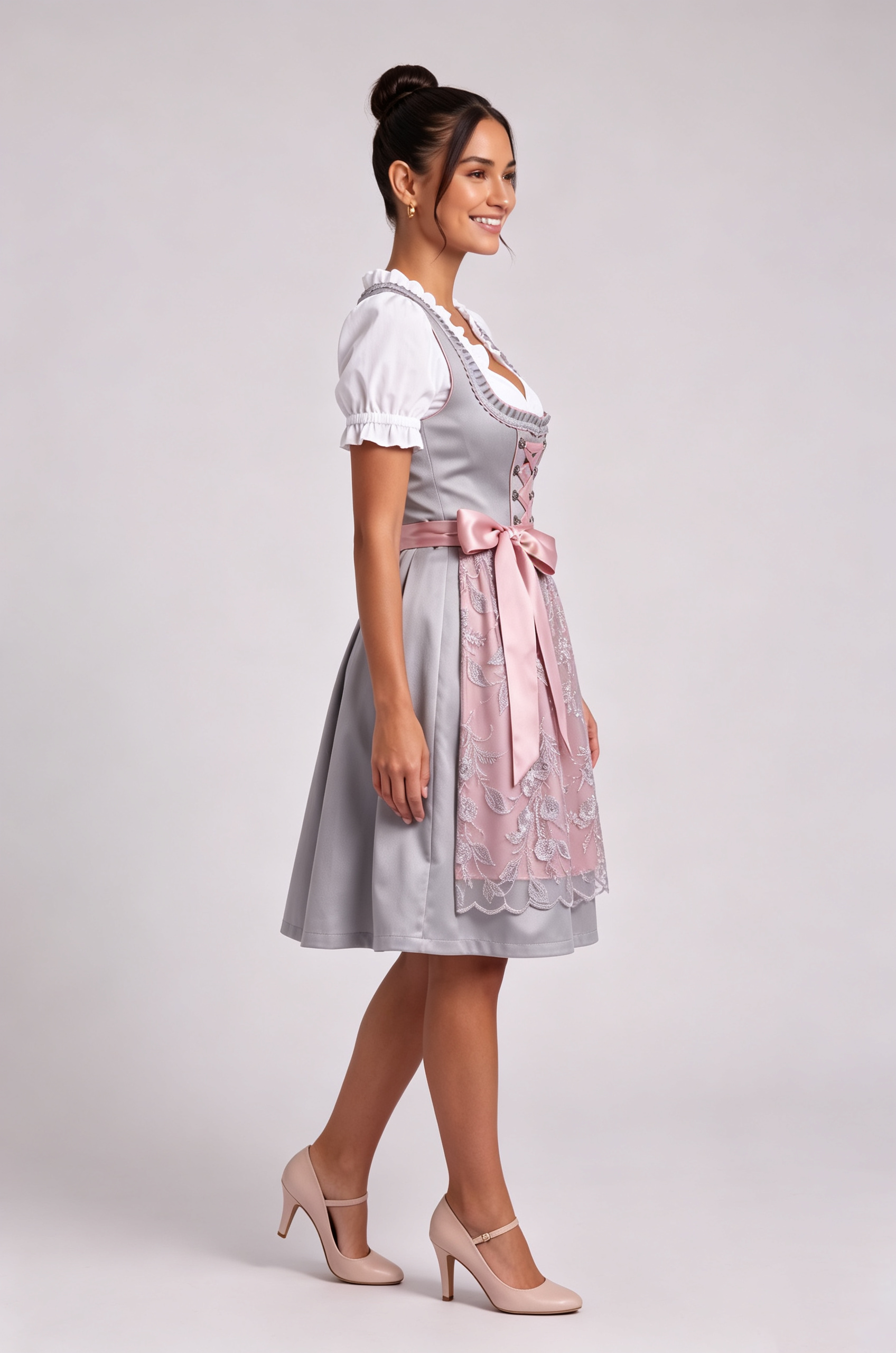 3_864663d6-b7d7-409d-ac52-19fcdc050d1c SILVER-GREY SATIN DIRNDL SET | FIT & FLARE WEDDING OUTFIT