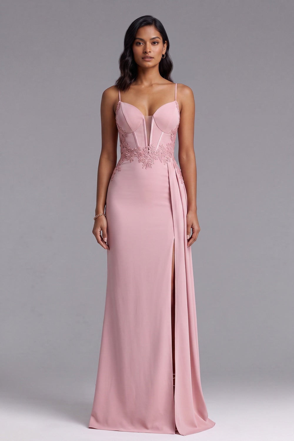 3d09219b68039e6b PINK LACE CORSET GOWN, BODICE WAIST, EVENING DRESS