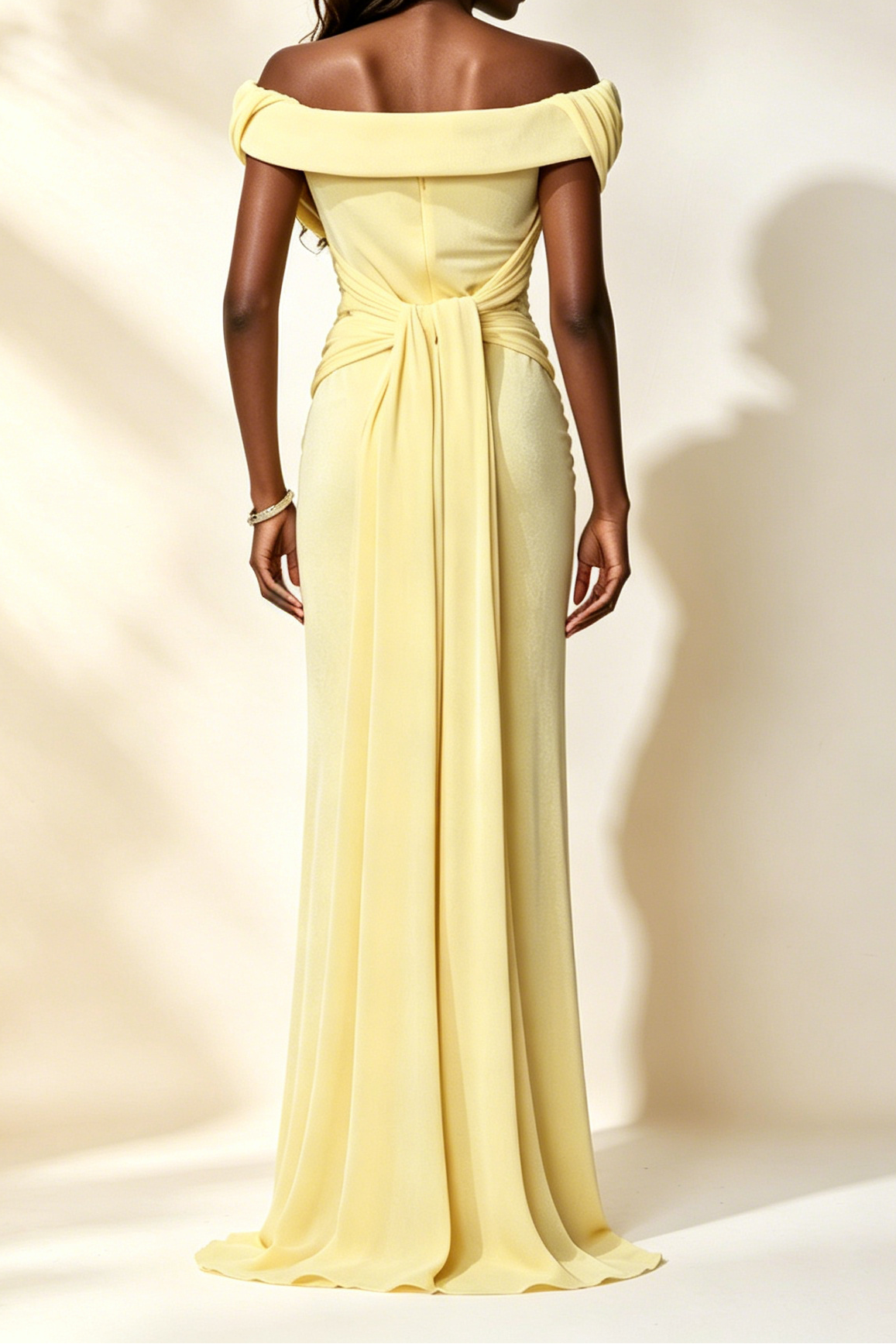 45_d384a8a4-06ef-47c2-811f-03b656d7c4be LIGHT YELLOW OFF SHOULDER RUCHED WRAP MERMAID MAXI GOWN