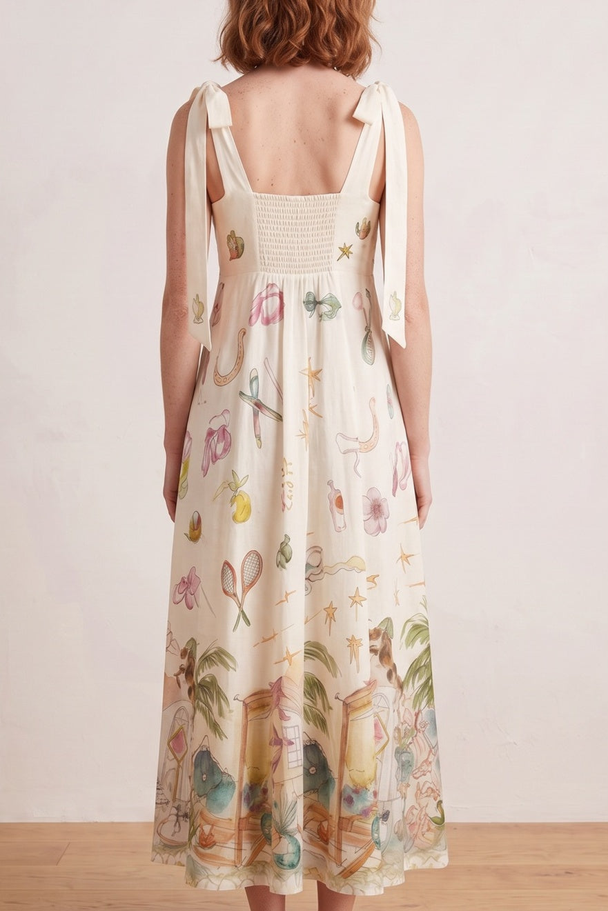 4922137a05cb034c BOW STRAP WHIMSICAL MIDI DRESS FOR WEDDING GUEST