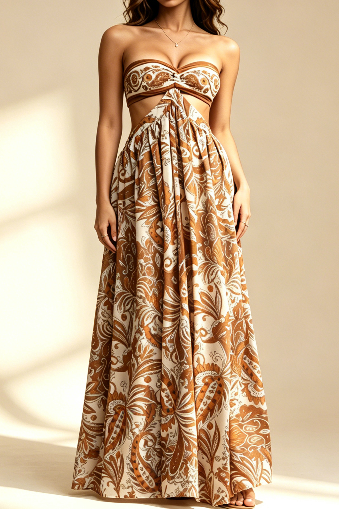 4_f344e262-0748-4188-a654-7eb221f461b9 BOHO PAISLEY PRINT STRAPLESS TUBE TOP CUTOUT FLOWY MAXI DRESS