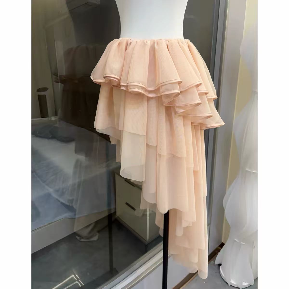 4a372c0ace5bf584073dde0fdbad10f0 BLUSH CORSET TOP & HIGH LOW TIERED TULLE SKIRT SET