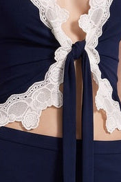5287492e5b5f87c3_c64c1576-1eb0-4f33-9787-7b9e934af23e DARK NAVY FITTED LACE TRIM TWO-PIECE SET