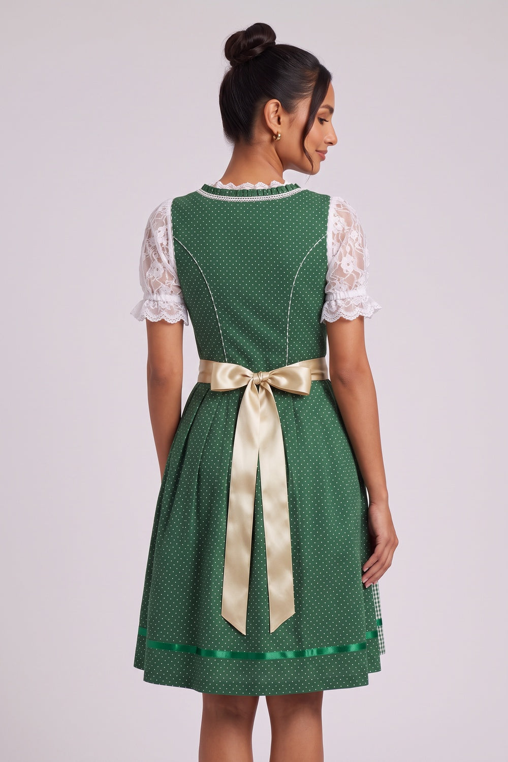 5310a7d0eb93cba5 FOREST GREEN FIT-AND-FLARE DIRNDL DRESS SET