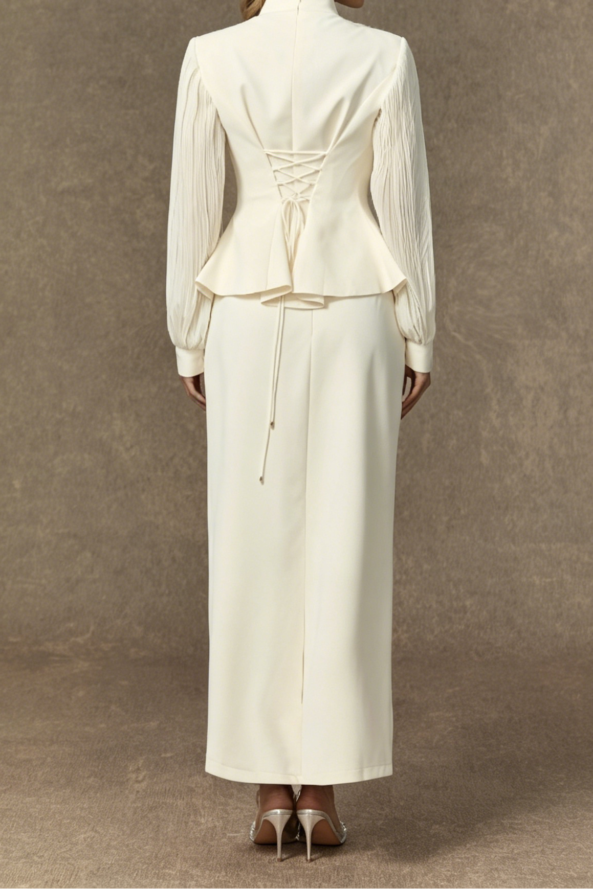 54_7d085b9e-d824-441d-ad0b-b1d34a56a675 CREAM BEADED FLORAL PEPLUM TOP & MIDI SKIRT SET