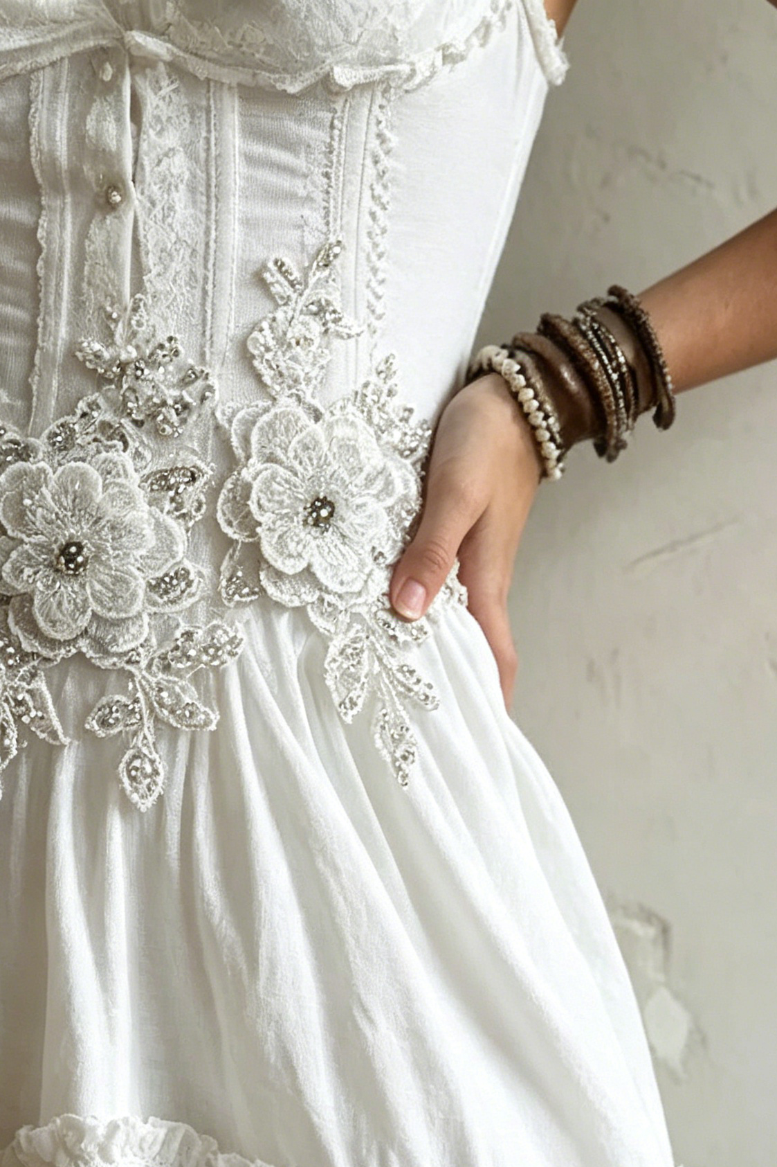 5_2960900d-2d90-426c-86b2-875ceb5d5e25 CORSET LACE TRIM TIERED MIDI DRESS