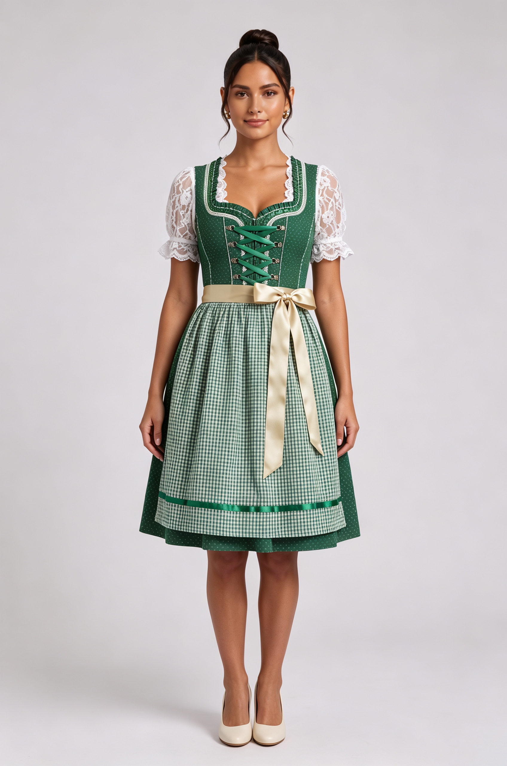 5_97acd924-007f-410f-8a5b-55d79a6691b9 FOREST GREEN FIT-AND-FLARE DIRNDL DRESS SET