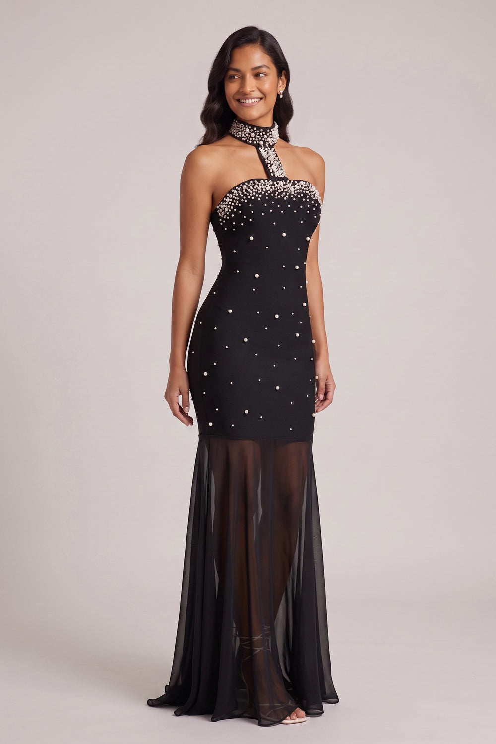 5da48ce4f7063871 BLACK PEARL HALTER MERMAID EVENING GOWN