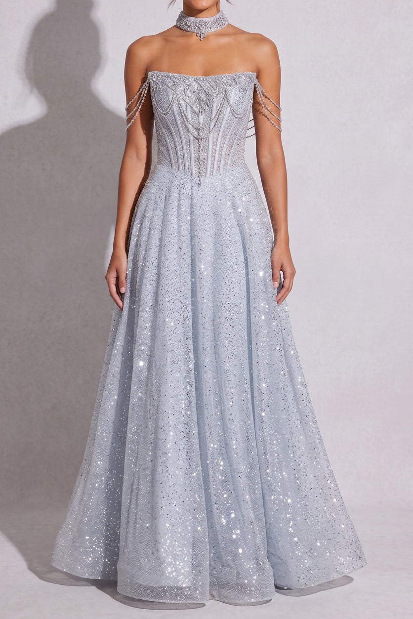 5efc6c87867ee729 ICE BLUE GLITTER TULLE A-LINE PROM GOWN