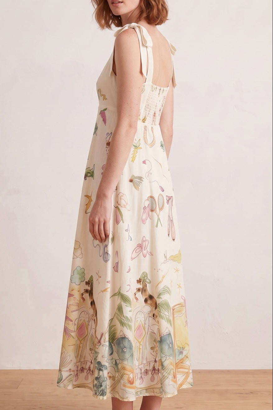 62d88fb1529ea8ad BOW STRAP WHIMSICAL MIDI DRESS FOR WEDDING GUEST