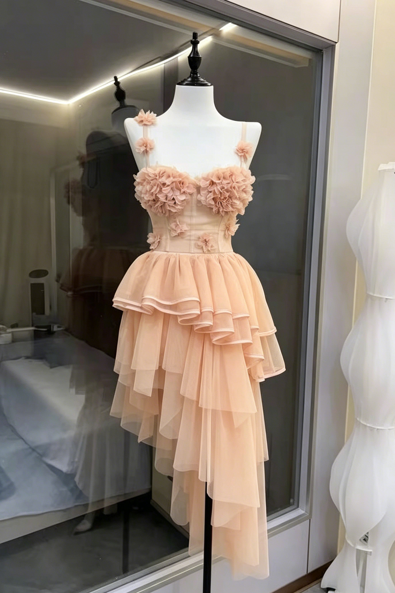 64ee0aeb5a842999dcc44efd4e244c13 BLUSH CORSET TOP & HIGH LOW TIERED TULLE SKIRT SET