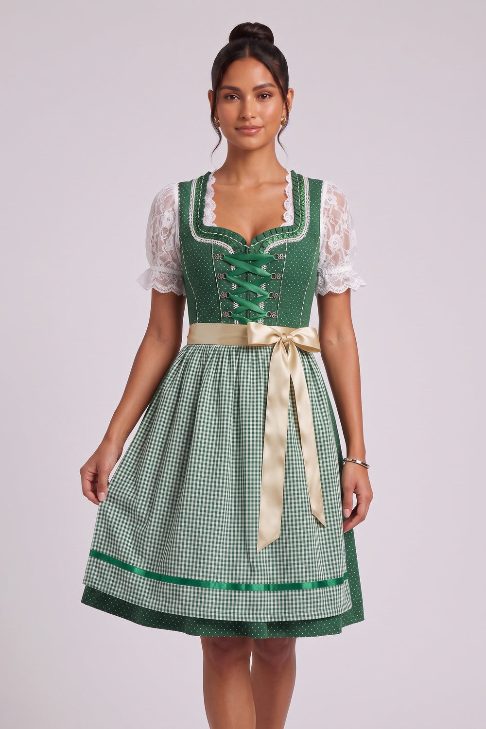 65230186fe6bc4e4 FOREST GREEN FIT-AND-FLARE DIRNDL DRESS SET