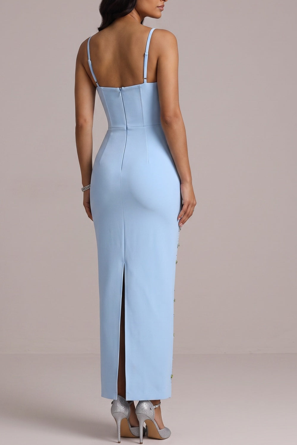 664ff0d6be4daf51 TWO-TONE RHINESTONE SWEETHEART MIDI DRESS