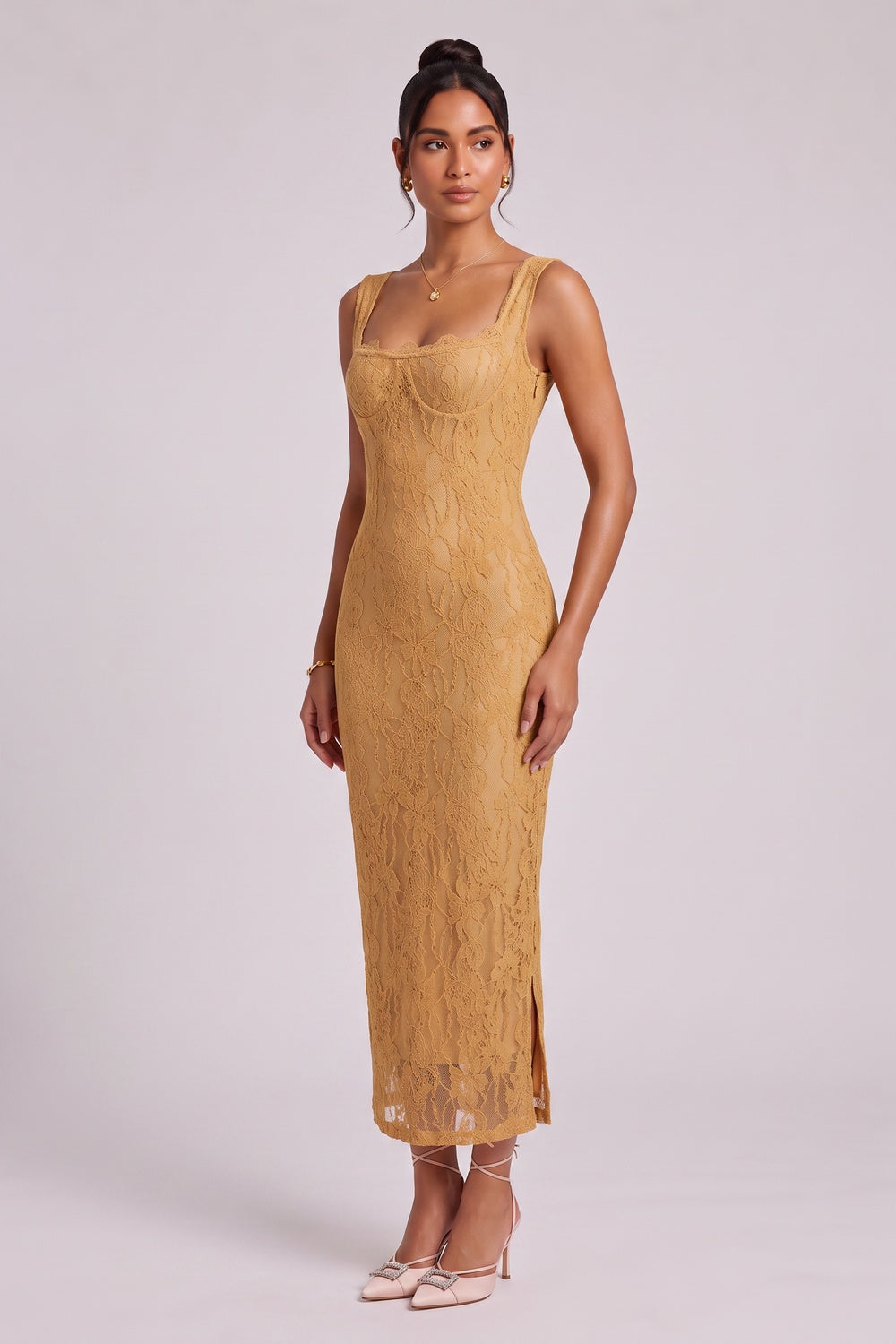 685e262c1fe8b7ab MUSTARD YELLOW LACE SHEATH DRESS FOR WEDDING GUEST