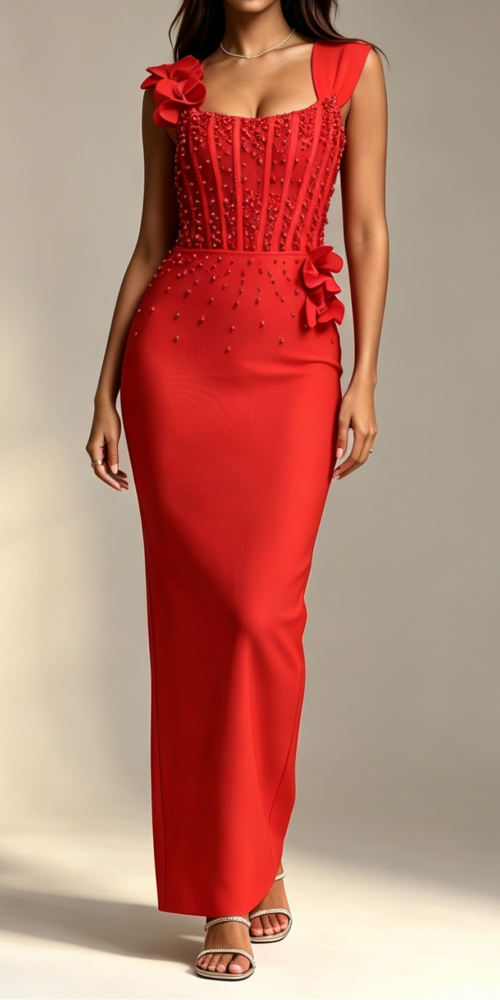 6_8fdff15d-0e80-4a9f-9095-03e5faf1c1d6 RED SQUARE NECK CORSET BEADED FLORAL MERMAID MAXI DRESS