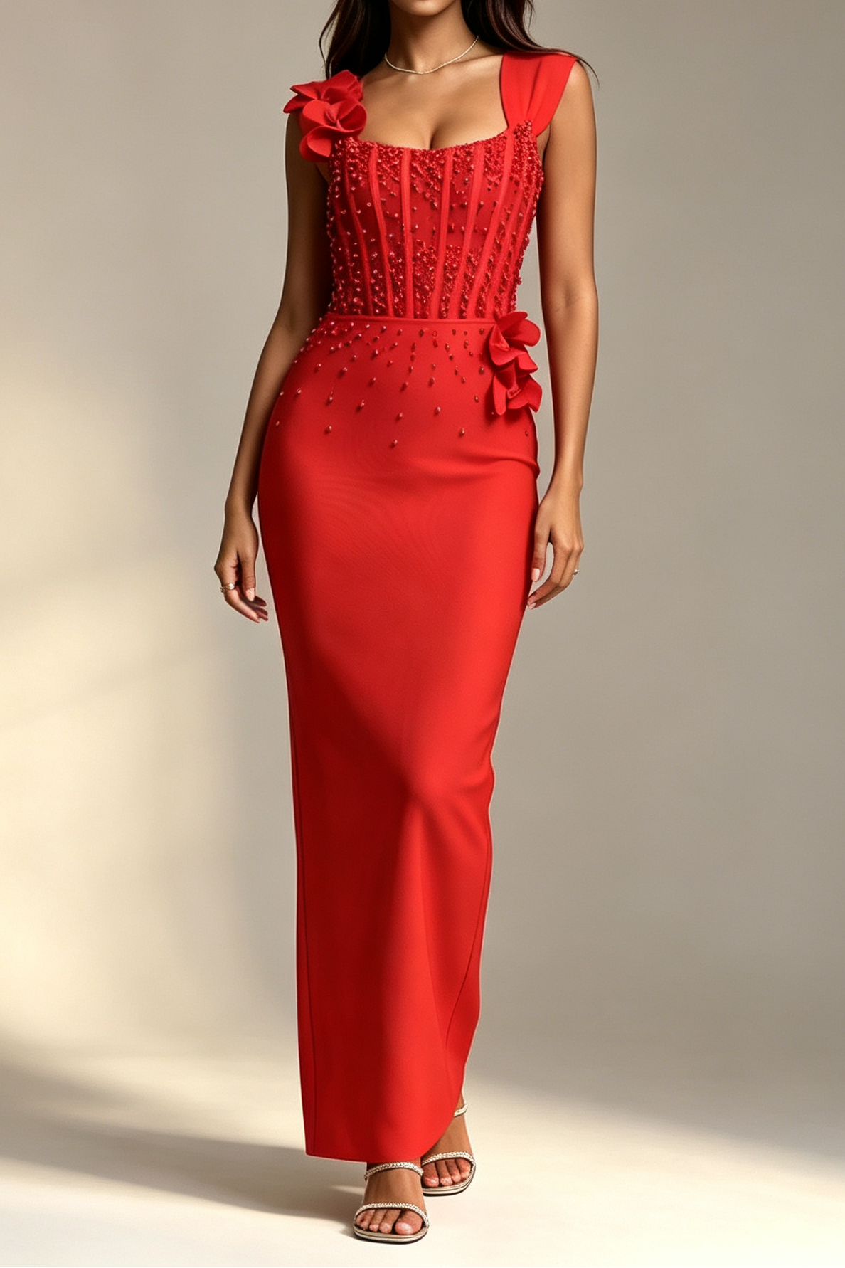 6_8fdff15d-0e80-4a9f-9095-03e5faf1c1d6 RED SQUARE NECK CORSET BEADED FLORAL MERMAID MAXI DRESS