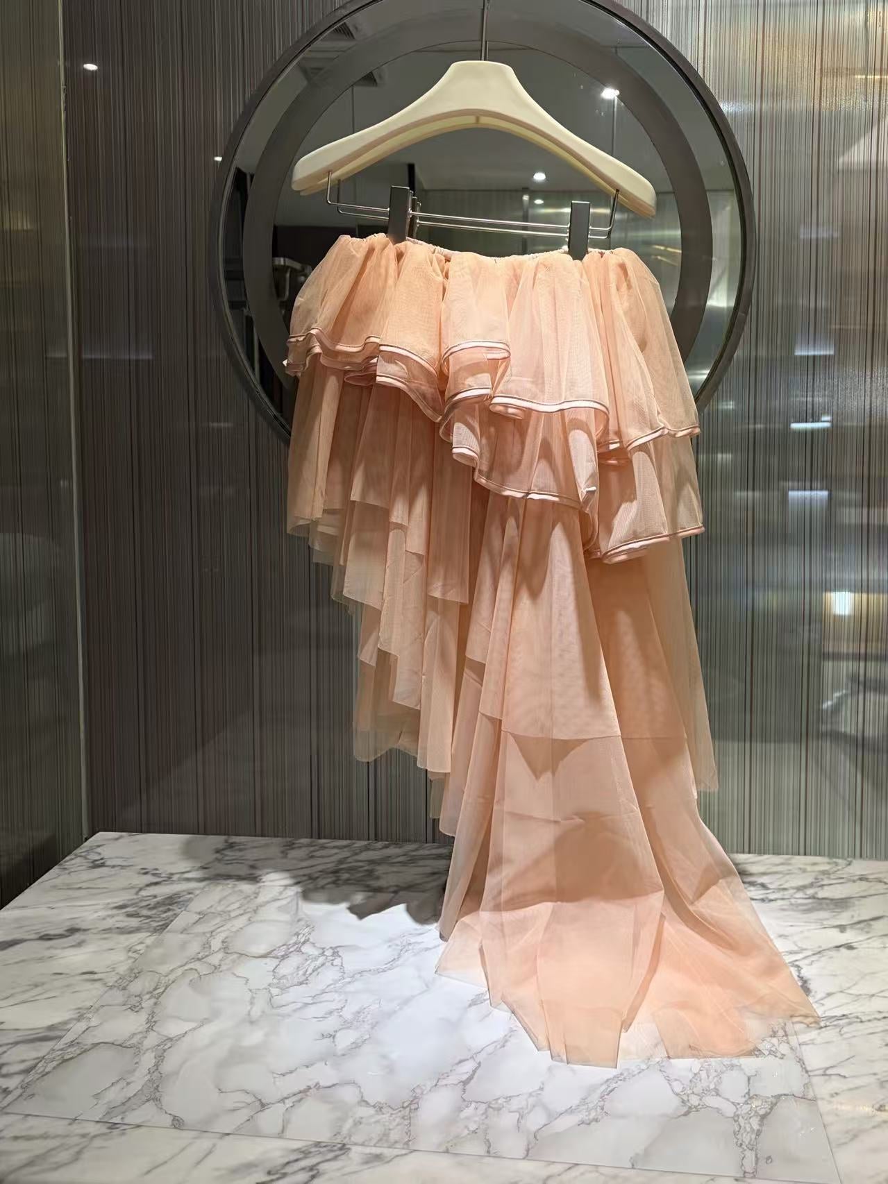 6e726531df4bb34eeefe7fa3bb3ebaf5 BLUSH CORSET TOP & HIGH LOW TIERED TULLE SKIRT SET