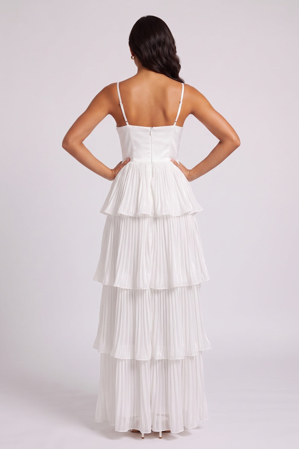 6f9fd1ad8dbdb1a9 RHINESTONE BUSTIER TIERED TULLE MAXI DRESS