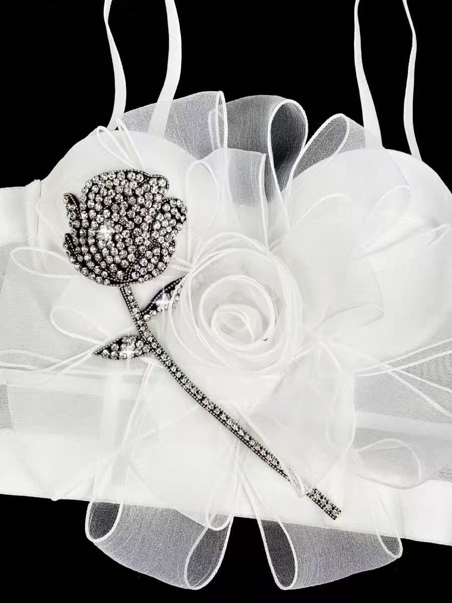 73a1c296fd42ee9dbc63a4b6d7e29ad4 3D FLOWER RHINESTONE CORSET TUTU SET