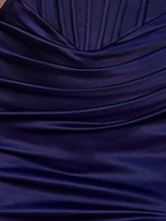 776456e30391db118ff9e8a0628c95bf DEEP BLUE STRAPLESS RHINESTONE CAPE EVENING GOWN