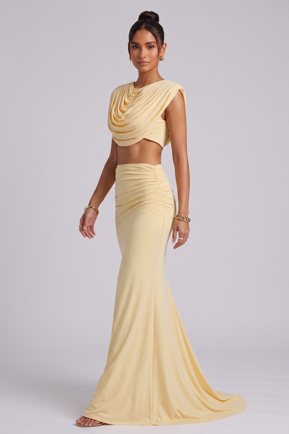 7b80187e92cb5372_09727ea1-282d-4332-a2da-5ebf99556e76 COWL NECK DRAPED SET, PALE YELLOW, WEDDING GUEST