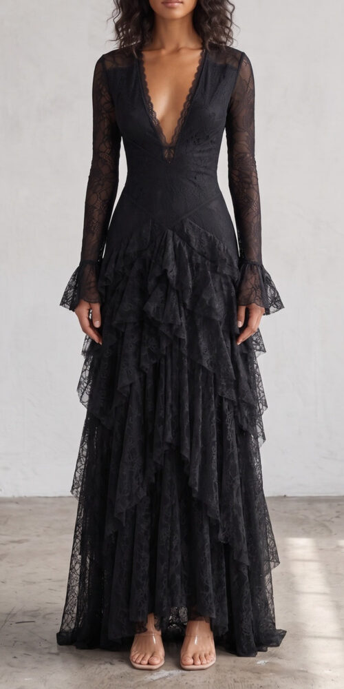 7e673516b092a70c_141e29fe-a5ad-4215-af26-4997497a9ad5 LACE DEEP V MAXI DRESS LONG SLEEVE TIERED BOHO