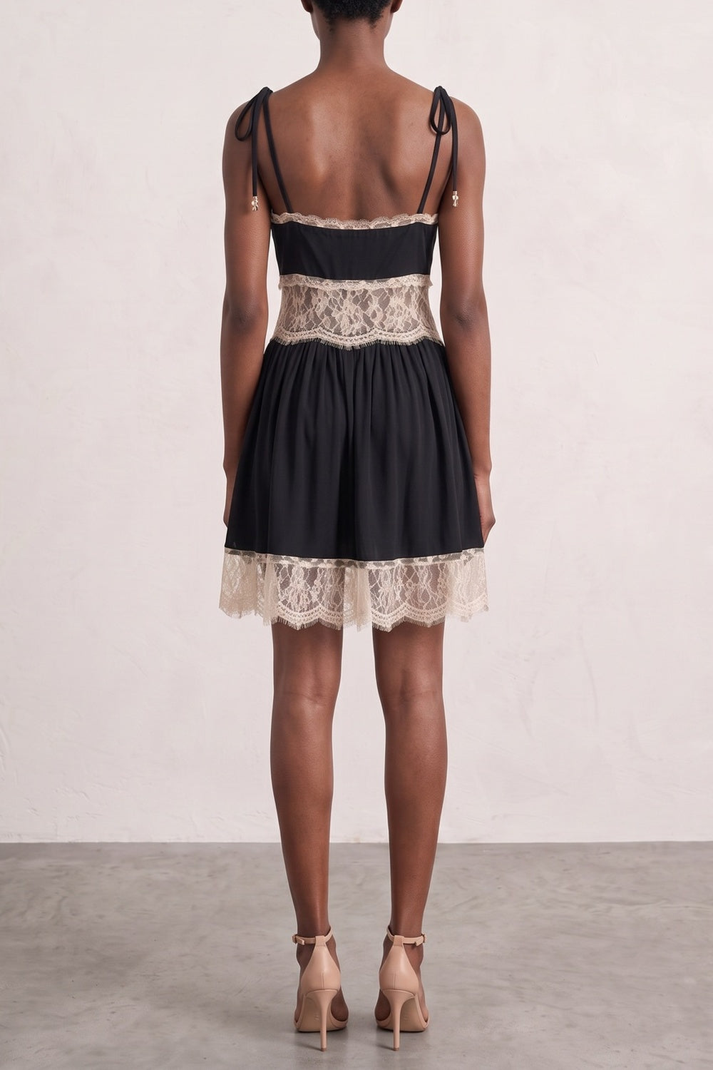 TIE STRAP LACE MINI DRESS | COCKTAIL PARTY