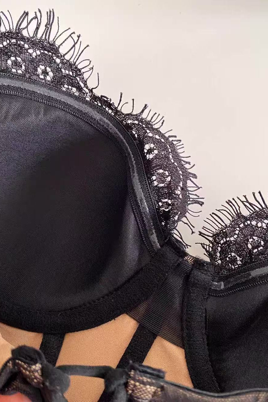 FLORAL LACE SATIN BONED STRAPLESS CORSET TOP FOR WEDDING
