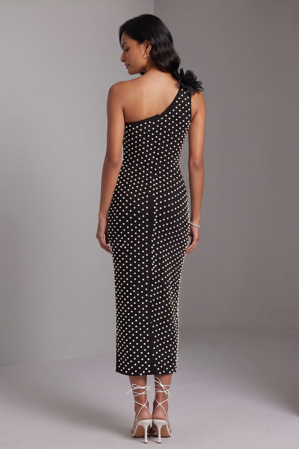 BLACK SHEATH DRESS STRETCH CREPE COCKTAIL PARTY