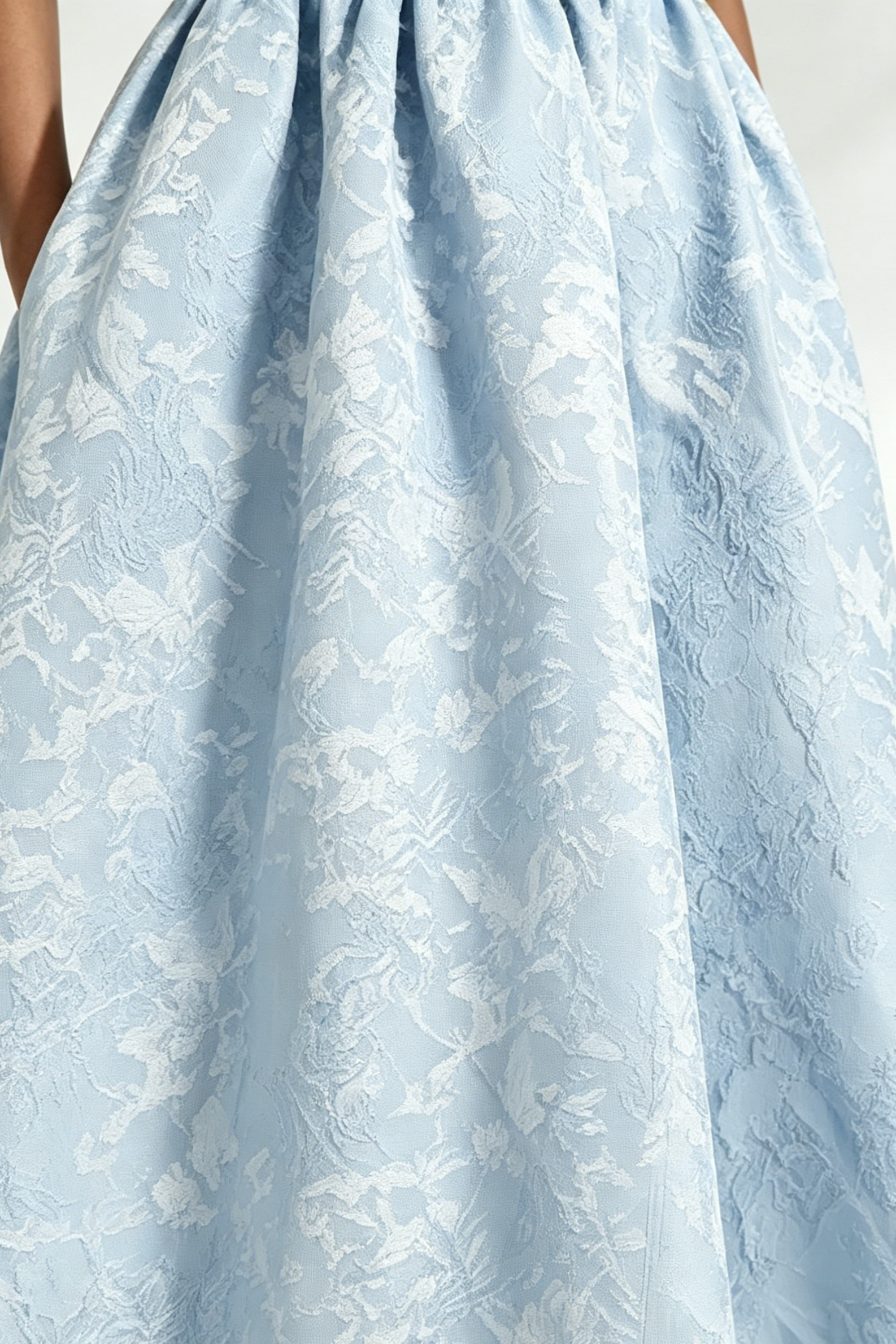 ELEGANT CAPE SAOIRSE MIDI DRESS - BLUE