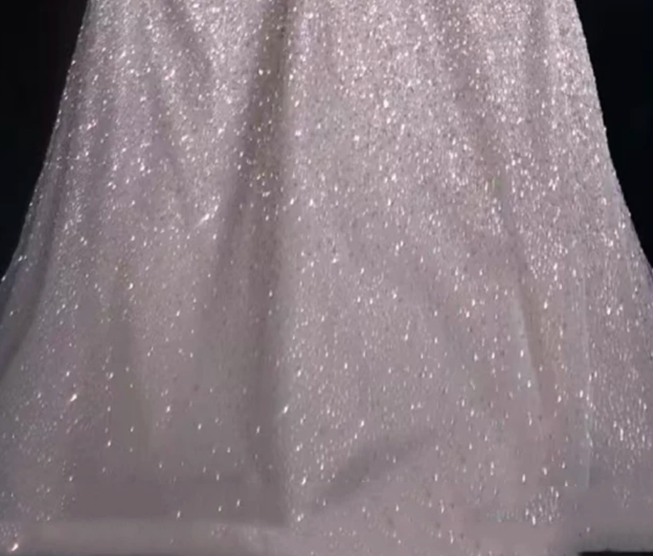 8cfc8e2a1ea86c14b2c0346405eb019e CHAMPAGNE SEQUIN TULLE A-LINE EVENING GOWN
