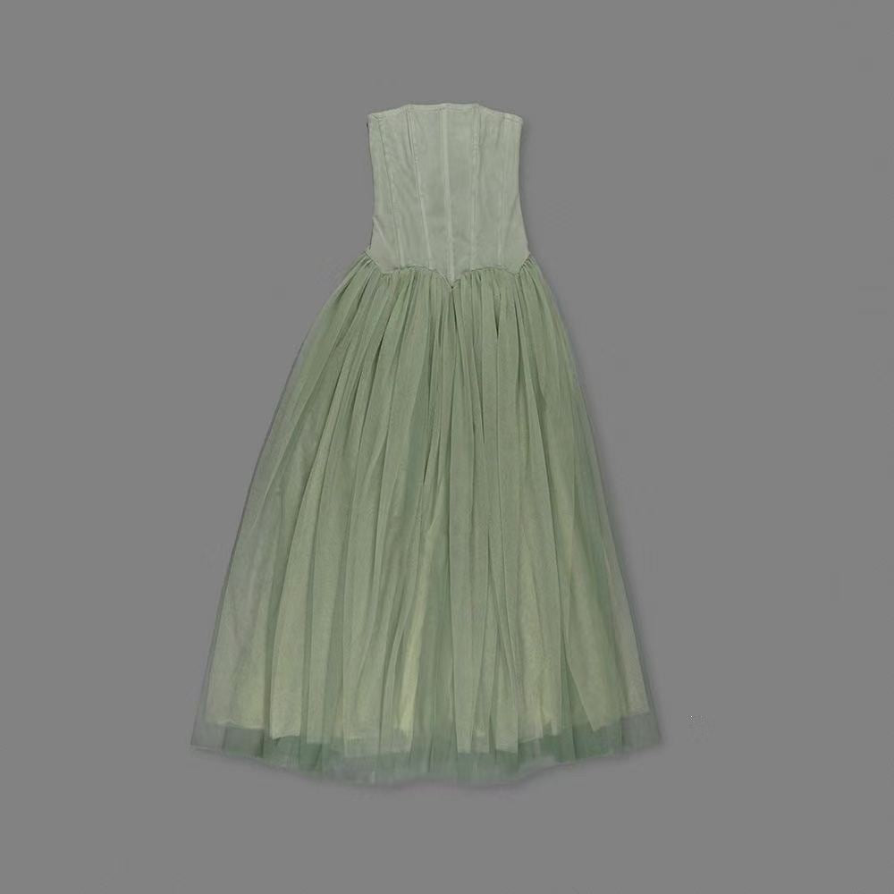 SAGE GREEN CHIFFON A-LINE FORMAL GOWN