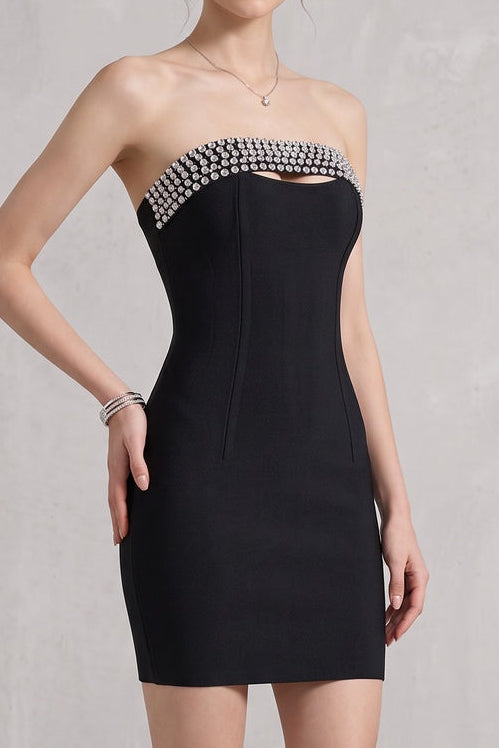 95c8394eb751841f BLACK HEAVY KNIT BODYCON DRESS FOR NIGHT OUT