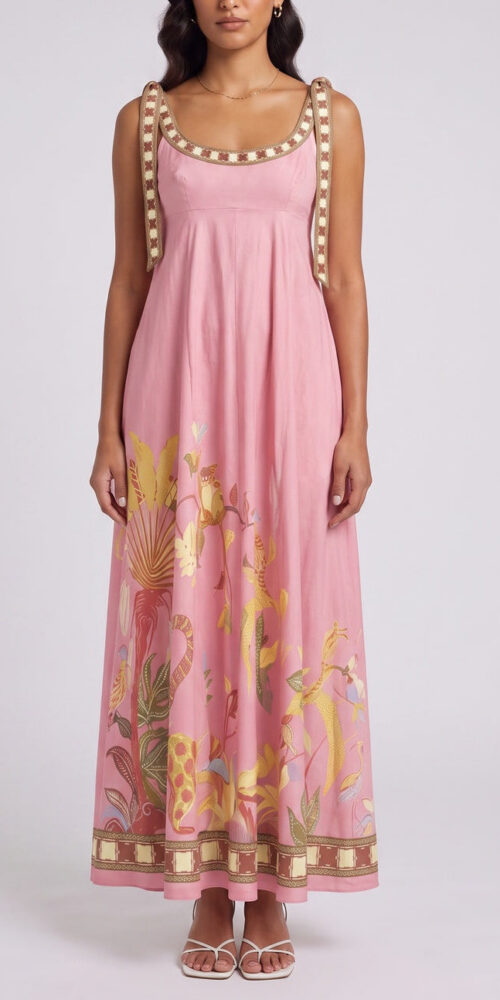 96bff84bd77e43df TIE STRAP TROPICAL MAXI DRESS | BEACH VACATION