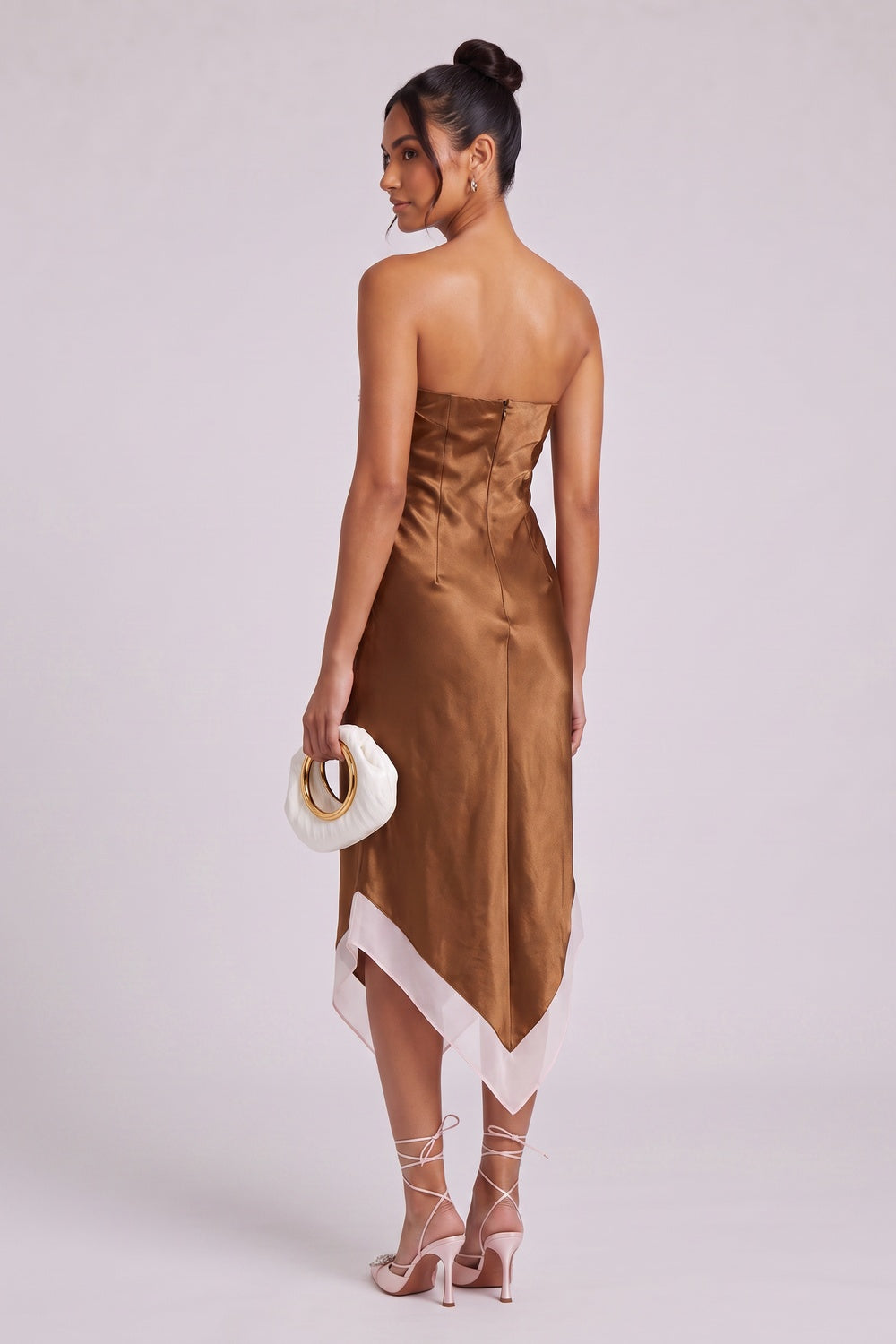 9b61b67402019e3c BRONZE SATIN SHEATH DRESS LACE APPLIQUE COCKTAIL