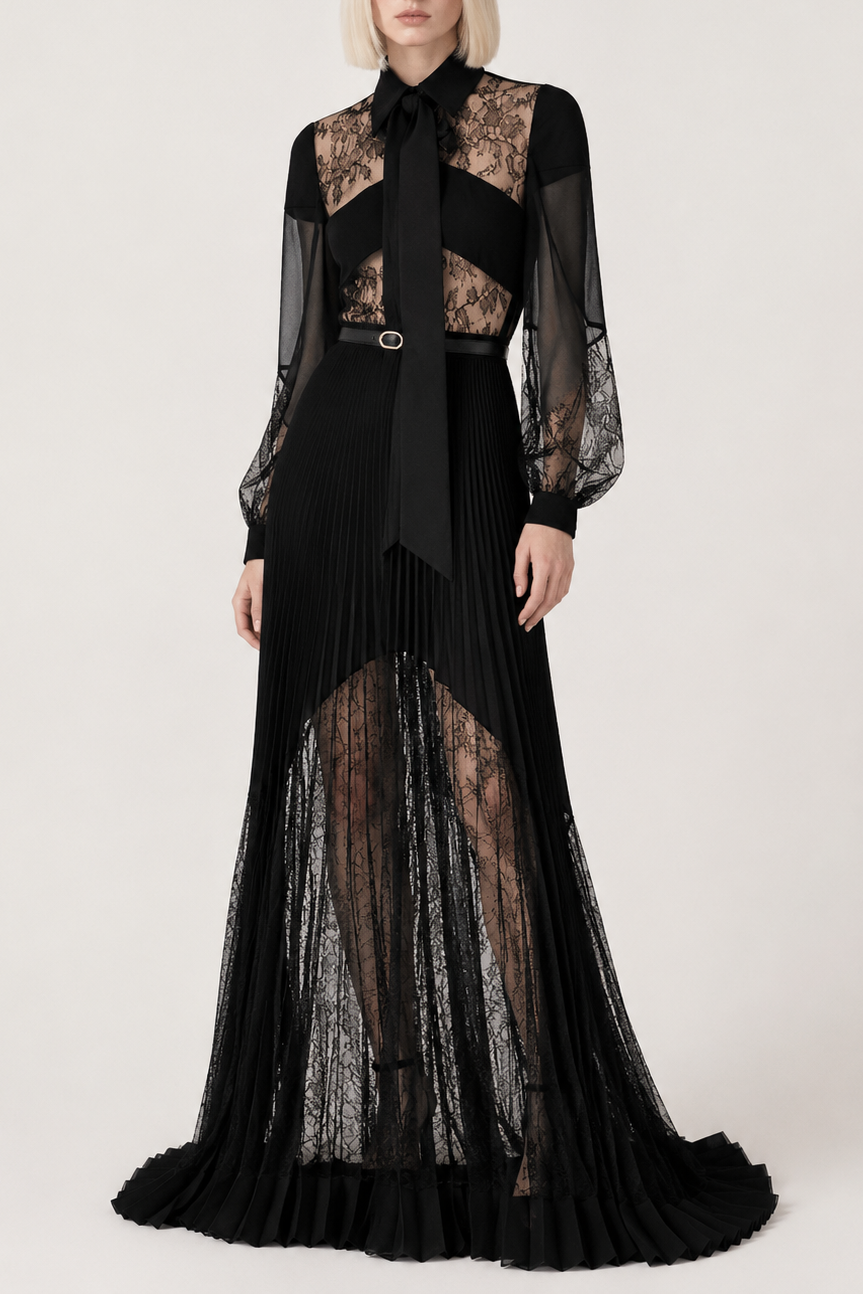 ChatGPT_Image_2026_7_28_16_55_30 BOW LACE PLEATED MAXI GOWN – ELEGANT EVENING