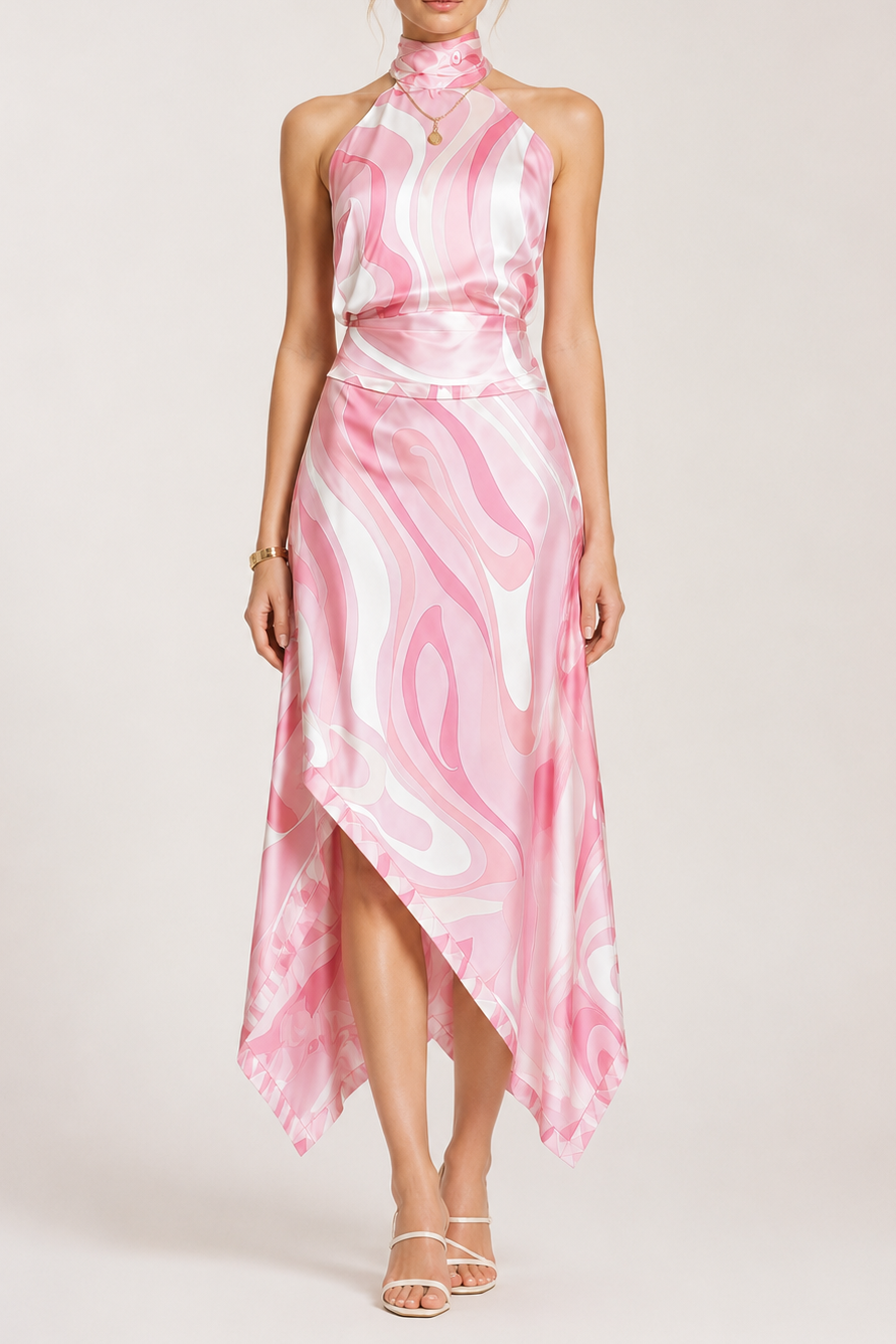 ChatGPT_Image_2026_7_28_23_41_23 HALTER MARBLE SATIN CO-ORD SET ASYMMETRIC MIDI SKIRT