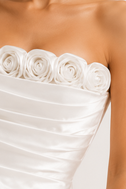 ChatGPT_Image_2026_7_29_12_55_53 STRAPLESS 3D FLORAL WHITE SATIN MINI DRESS