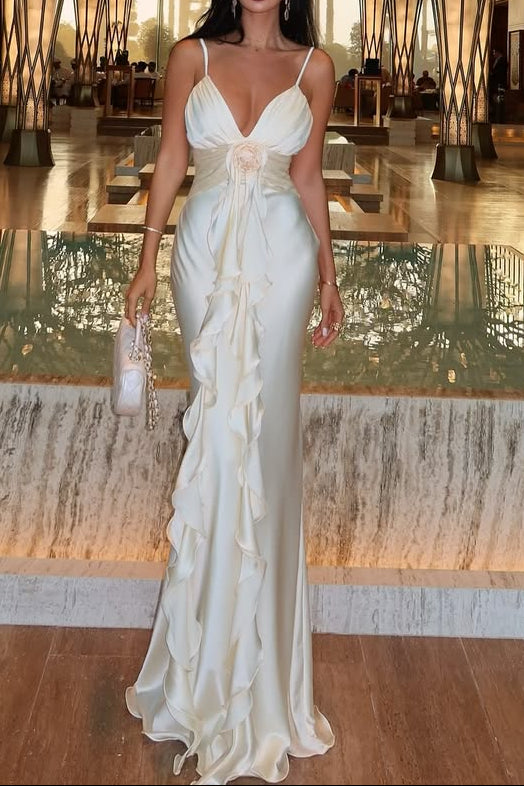 ClipDown-App-468221648-18039602978468192-8512323247338575824-n SATIN RUCHED 3D FLOWER MERMAID MAXI DRESS