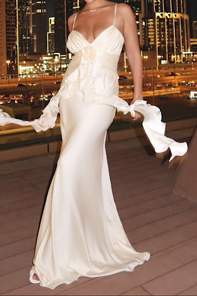 ClipDown-App-476914079-18048001409468192-1188431090124406976-n SATIN RUCHED 3D FLOWER MERMAID MAXI DRESS