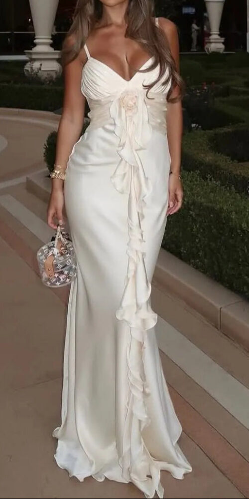 ClipDown-App-488818884-18053919110468192-8963033012576991585-n-0 SATIN RUCHED 3D FLOWER MERMAID MAXI DRESS